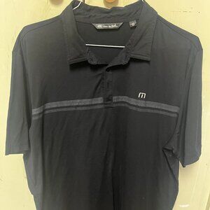 Travis Mathew Black polo shirt size XXL with stripe